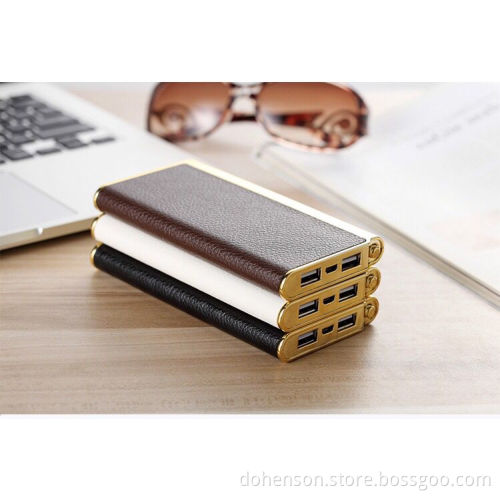 2017 most fashionable high quality new design wallet leather 6000mAh power bank